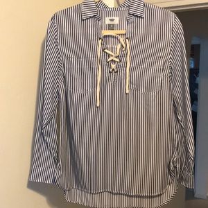 Old navy lace up striped tunic/blouse - Sz XS